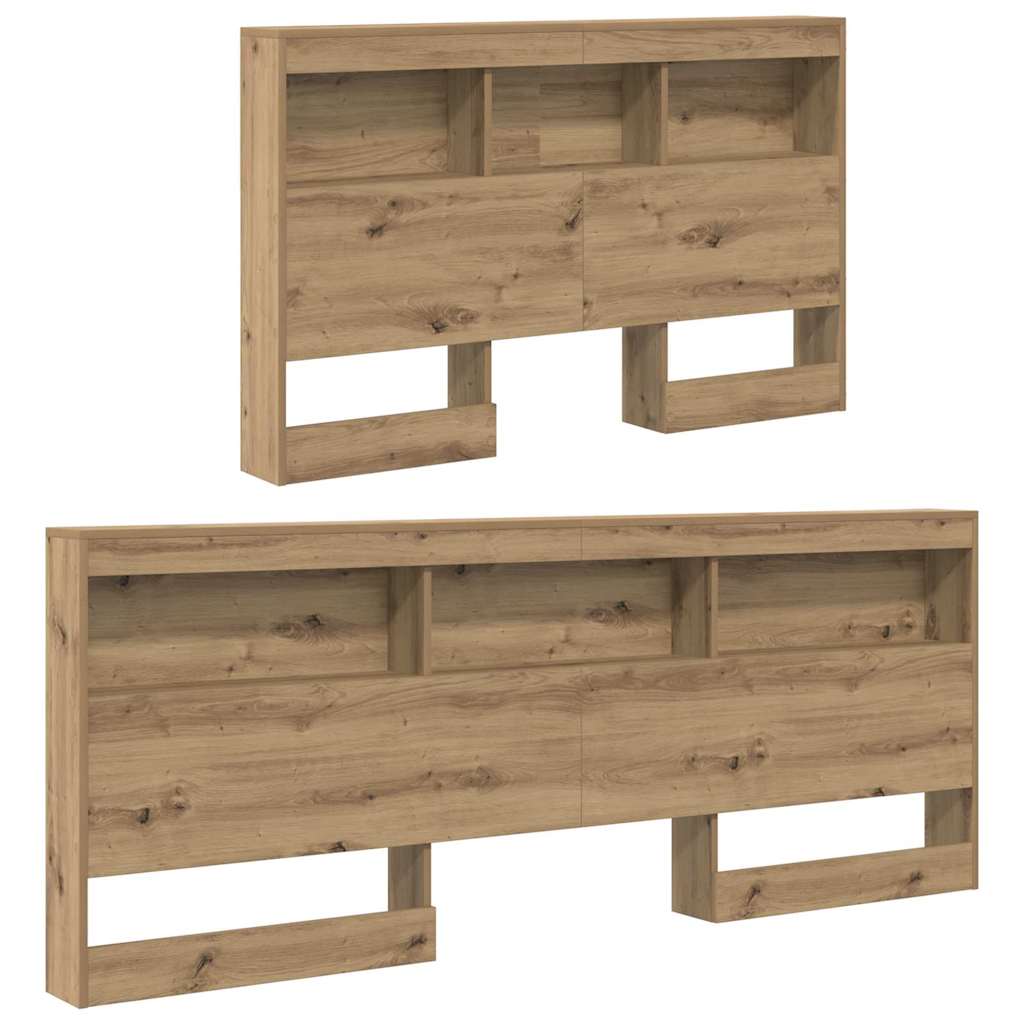 vidaXL Storage Headboard Artisan Oak Engineered Wood