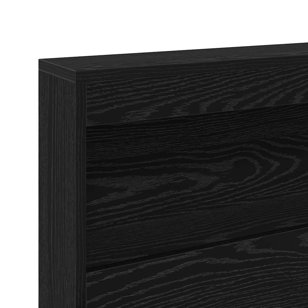 vidaXL Storage Headboard Black Oak Engineered Wood