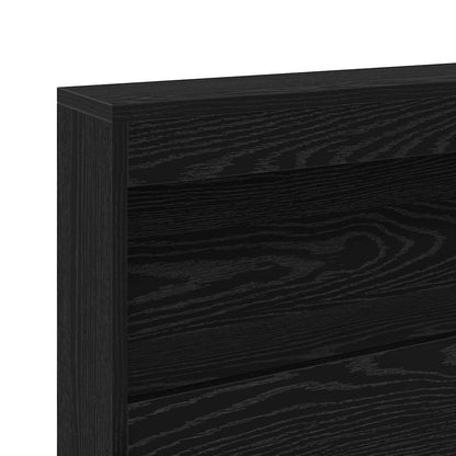 vidaXL Storage Headboard Black Oak Engineered Wood