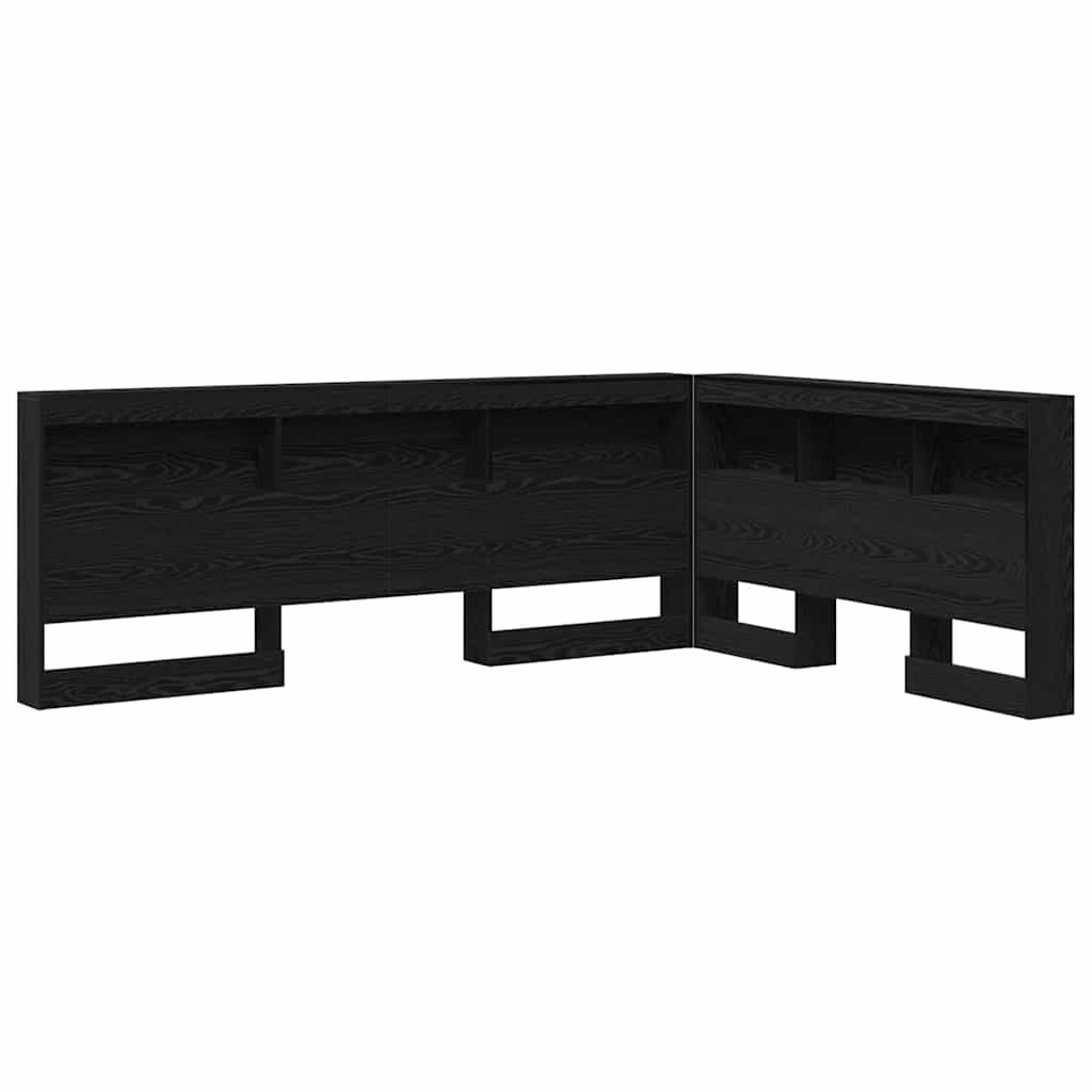 vidaXL Storage Headboard Black Oak Engineered Wood