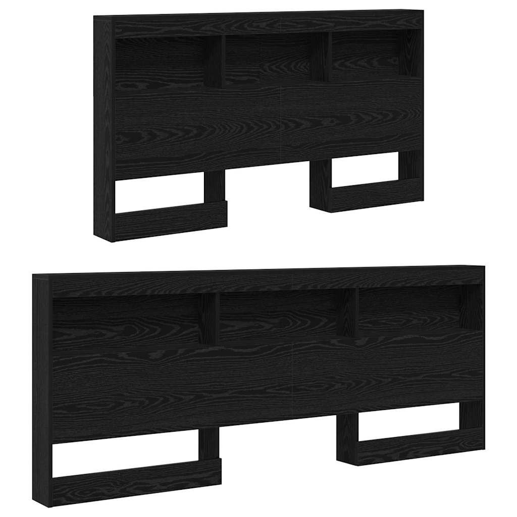 vidaXL Storage Headboard Black Oak Engineered Wood