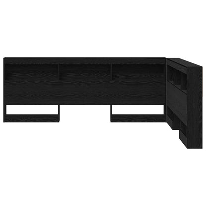 vidaXL Storage Headboard Black Oak Engineered Wood