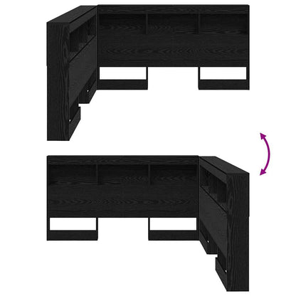 vidaXL Storage Headboard Black Oak Engineered Wood