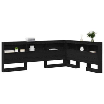 vidaXL Storage Headboard Black Oak Engineered Wood