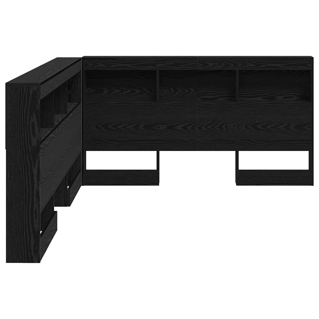 vidaXL Storage Headboard Black Oak Engineered Wood