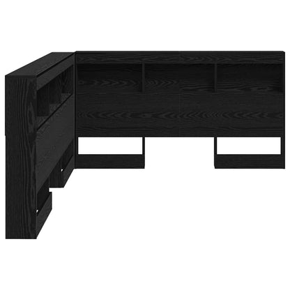 vidaXL Storage Headboard Black Oak Engineered Wood