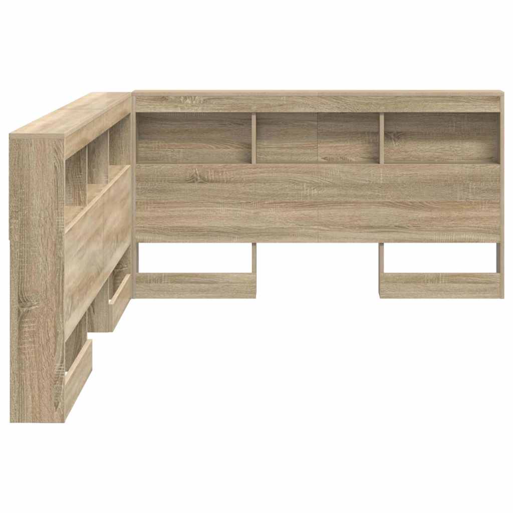 vidaXL Storage Headboard with Shelf Sonoma Oak 140 cm Engineered Wood