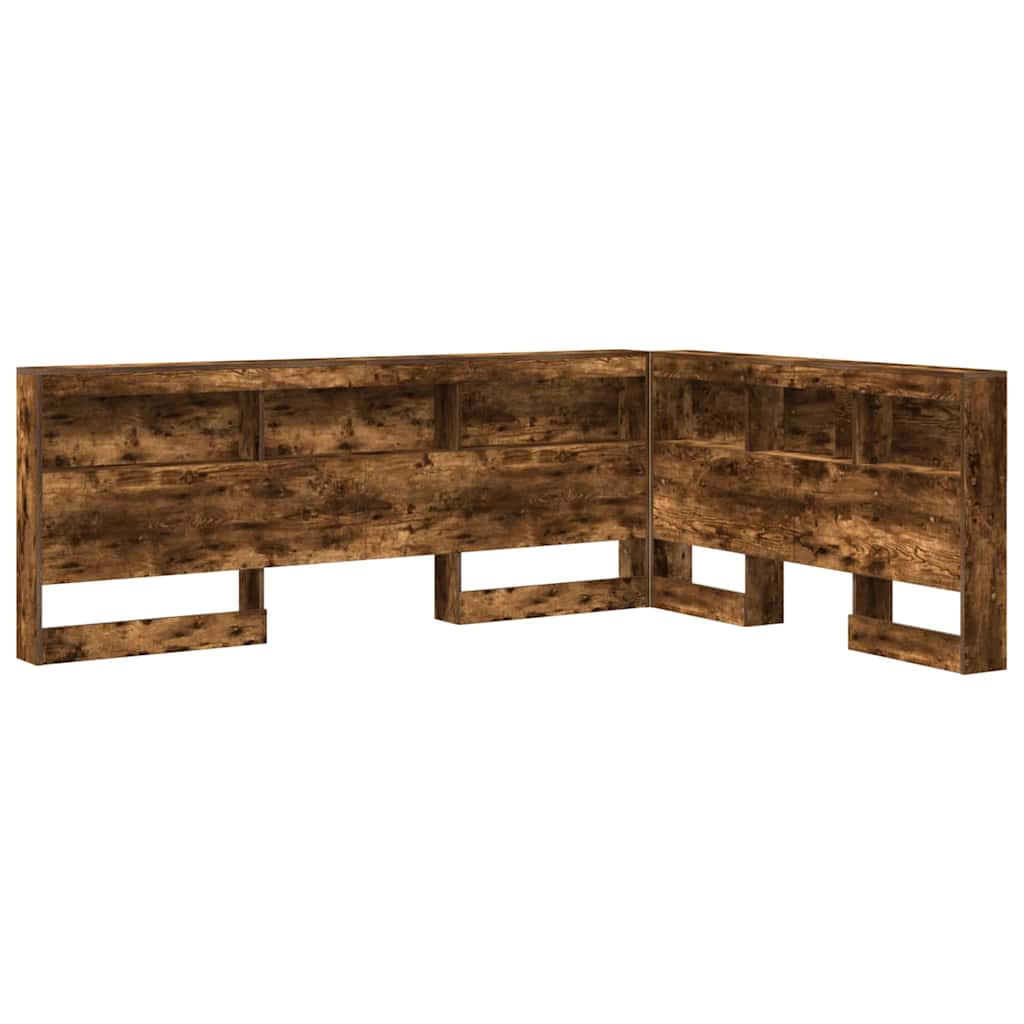 vidaXL Storage Headboard Smoked Oak Engineered Wood