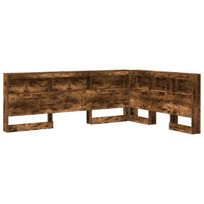 vidaXL Storage Headboard Smoked Oak Engineered Wood
