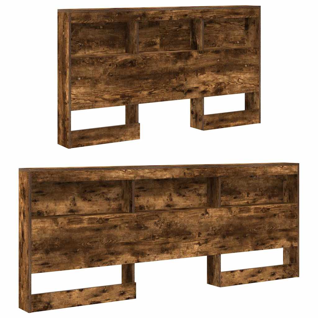 vidaXL Storage Headboard Smoked Oak Engineered Wood