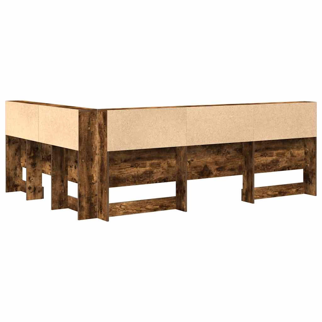 vidaXL Storage Headboard Smoked Oak Engineered Wood