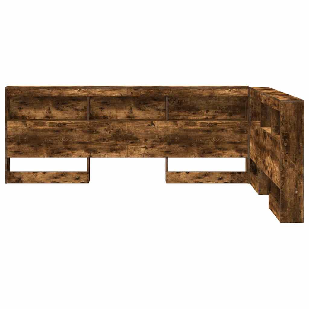 vidaXL Storage Headboard Smoked Oak Engineered Wood