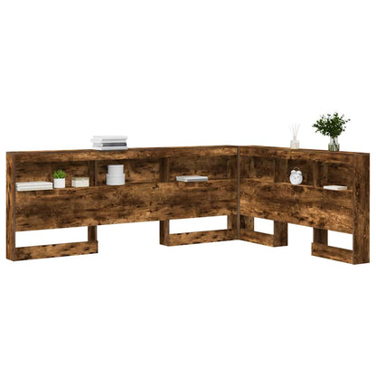 vidaXL Storage Headboard Smoked Oak Engineered Wood