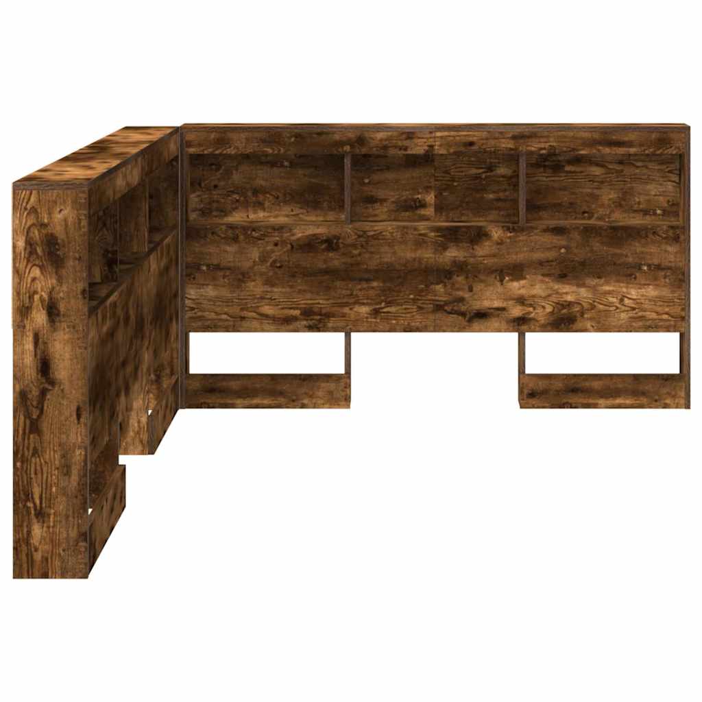 vidaXL Storage Headboard Smoked Oak Engineered Wood