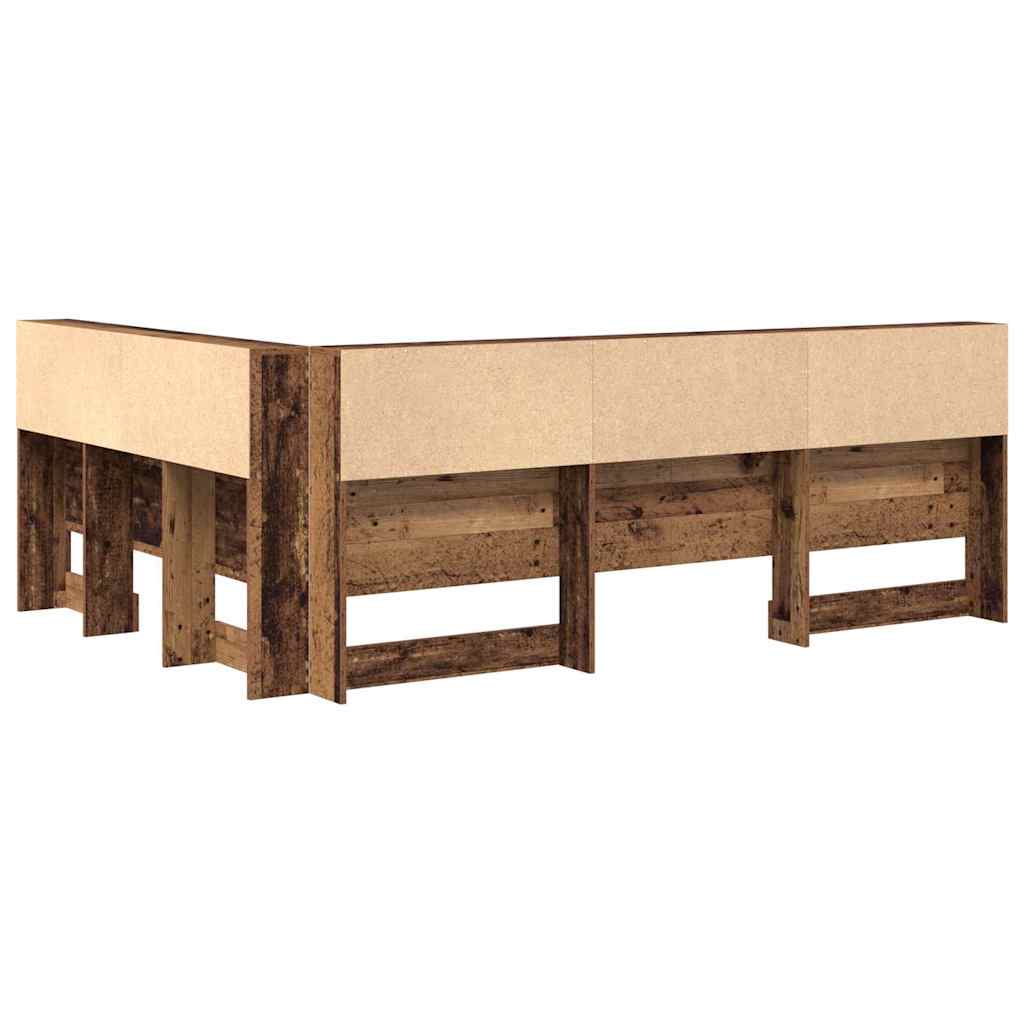 vidaXL Storage Headboard Old Wood Engineered Wood