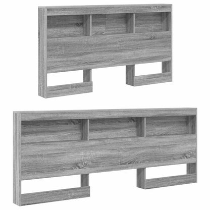 vidaXL Storage Headboard with Shelf Grey Sonoma 135 cm Engineered Wood