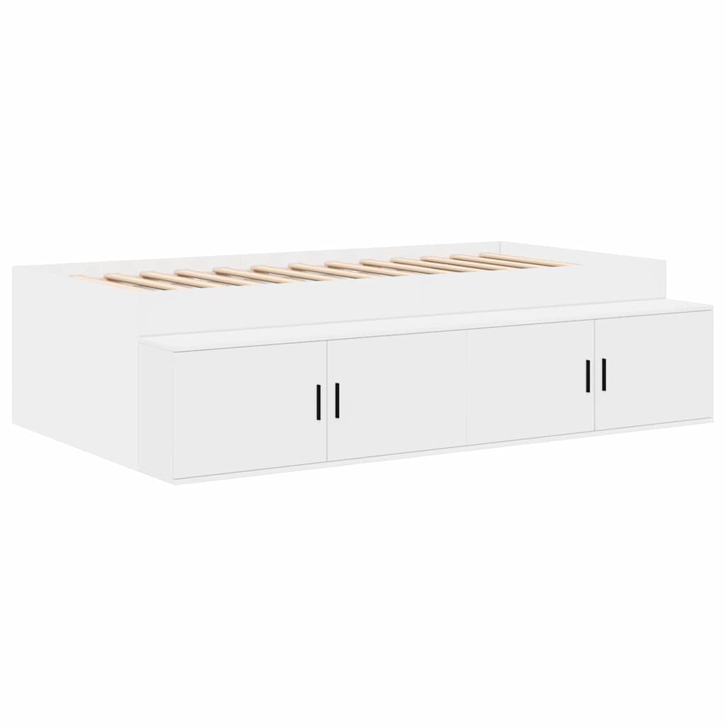 vidaXL Storage Bed Frame with Storage White 80 cm Engineered Wood