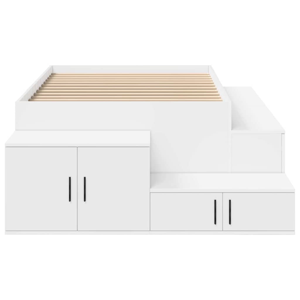 vidaXL Storage Bed Frame with Storage White 80 cm Engineered Wood