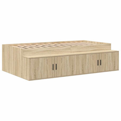 vidaXL Storage Bed Frame with Storage Sonoma Oak 80 cm Engineered Wood
