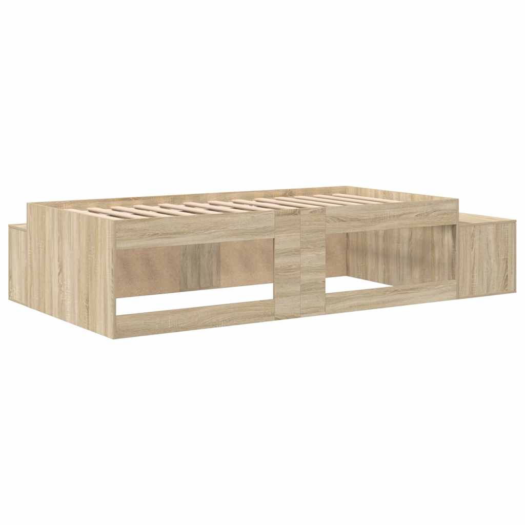 vidaXL Storage Bed Frame with Storage Sonoma Oak 80 cm Engineered Wood