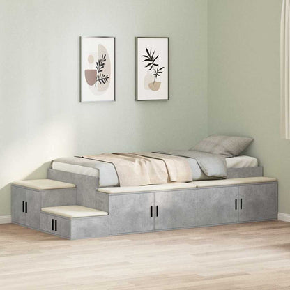 vidaXL Storage Bed Frame Concrete Grey 80 cm Engineered Wood