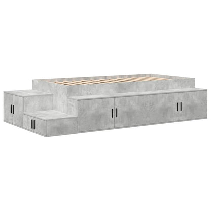 vidaXL Storage Bed Frame Concrete Grey 80 cm Engineered Wood