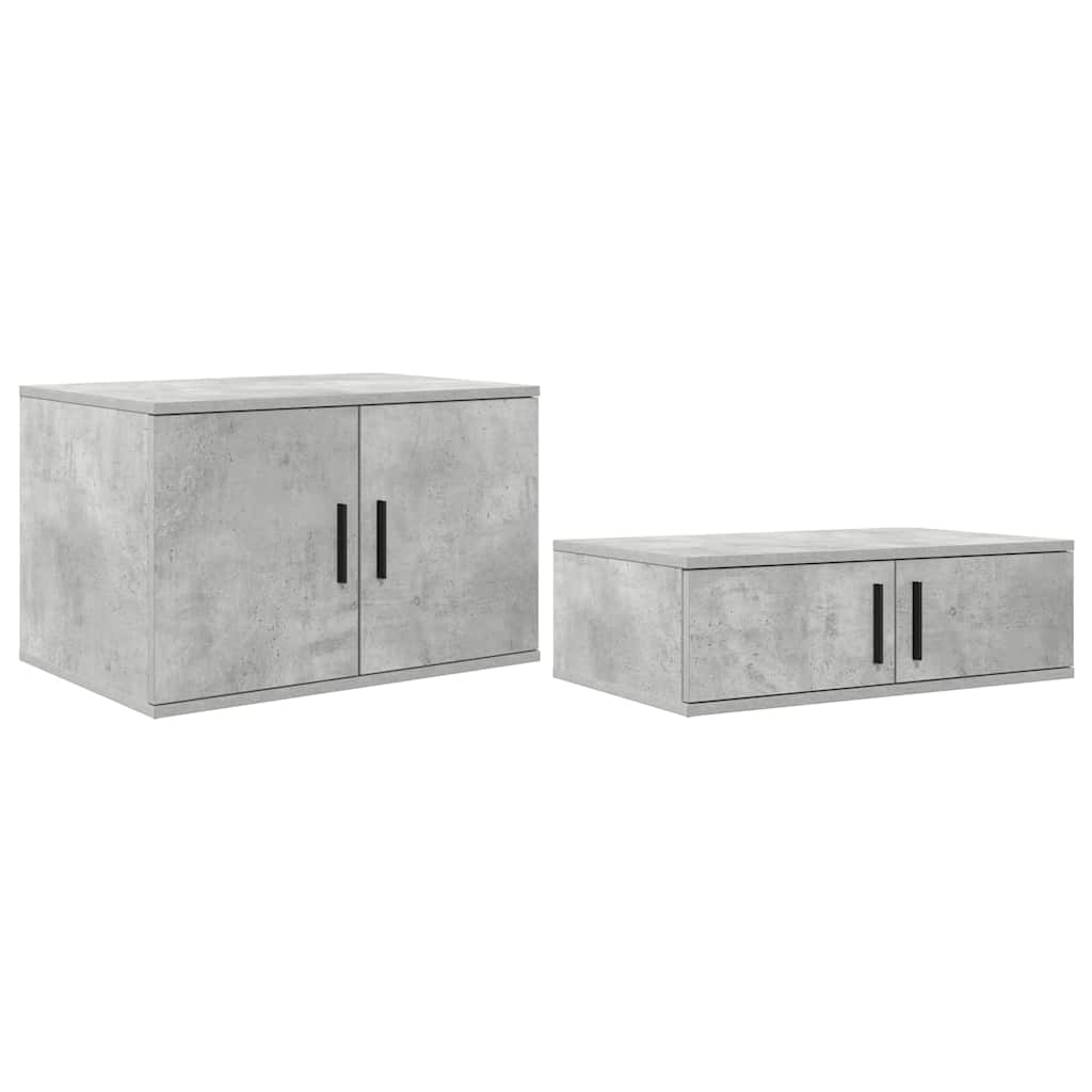vidaXL Storage Bed Frame Concrete Grey 80 cm Engineered Wood
