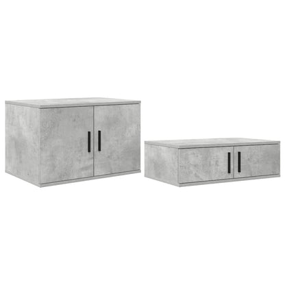 vidaXL Storage Bed Frame Concrete Grey 80 cm Engineered Wood