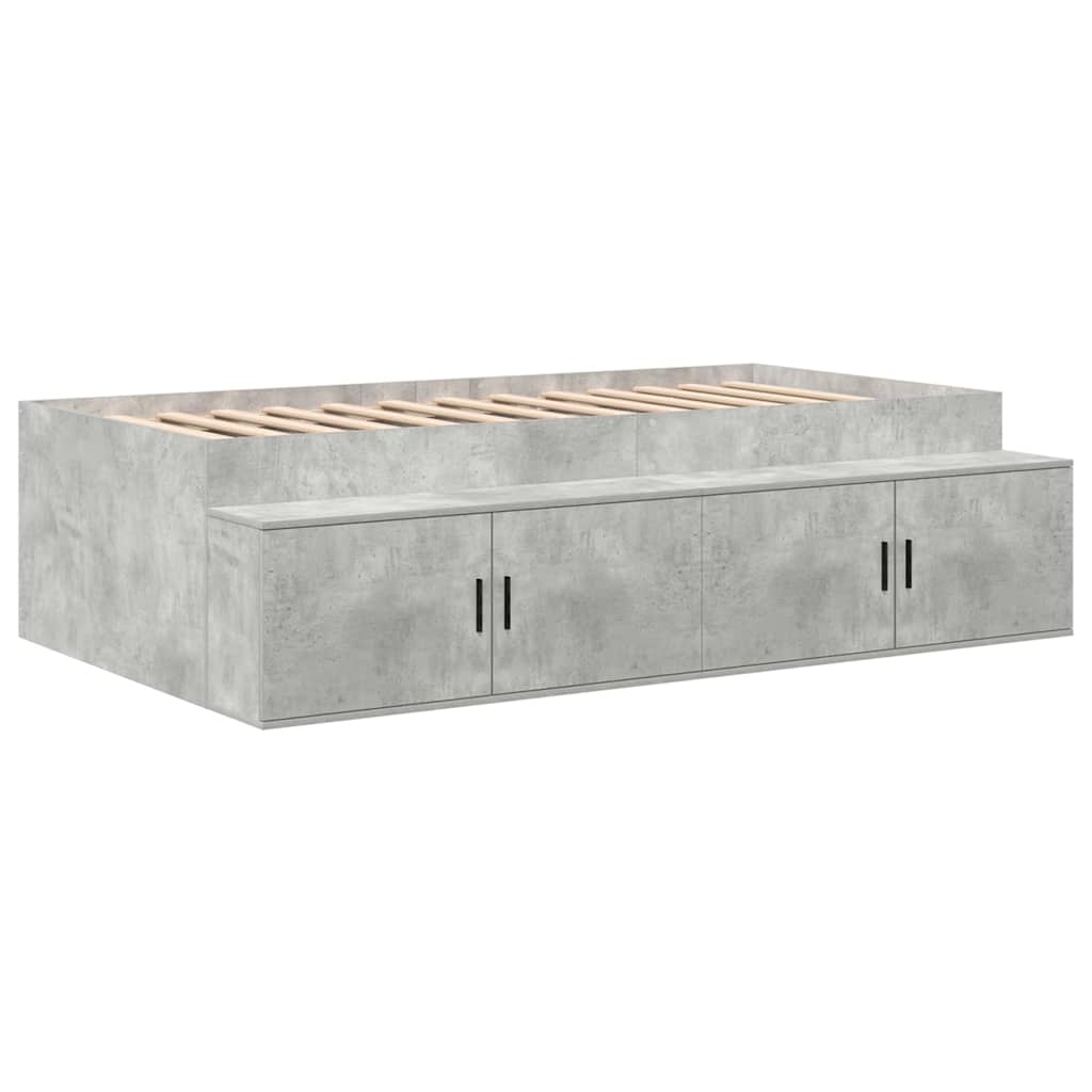 vidaXL Storage Bed Frame Concrete Grey 80 cm Engineered Wood