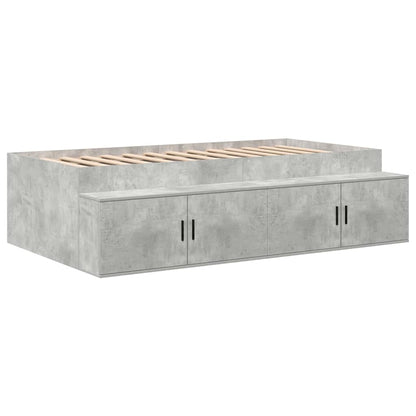vidaXL Storage Bed Frame Concrete Grey 80 cm Engineered Wood