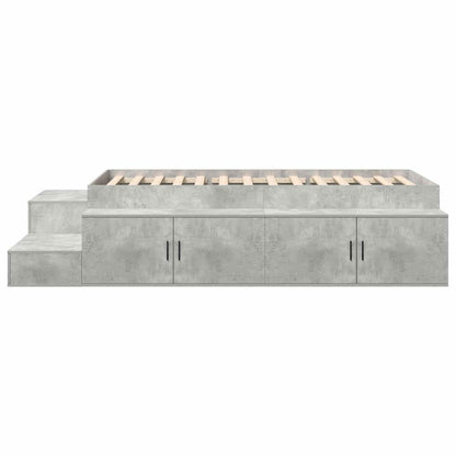 vidaXL Storage Bed Frame Concrete Grey 80 cm Engineered Wood