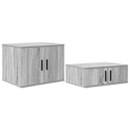 vidaXL Storage Bed Frame Grey Sonoma 80 cm Engineered Wood