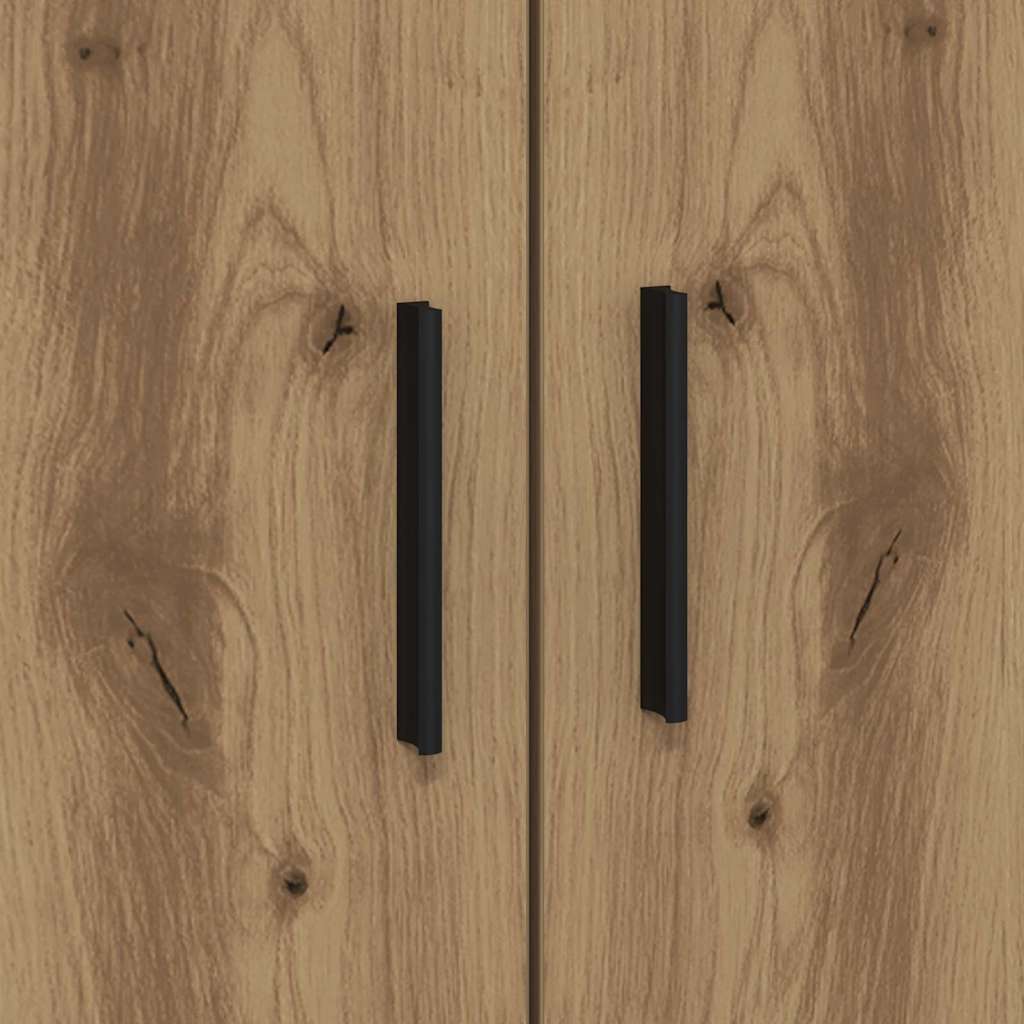 vidaXL Storage Bed Frame with Shelf Artisan Oak 80 cm Engineered Wood
