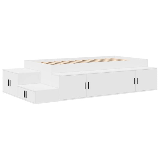 vidaXL Storage Bed Frame with Storage White 75 cm Engineered Wood