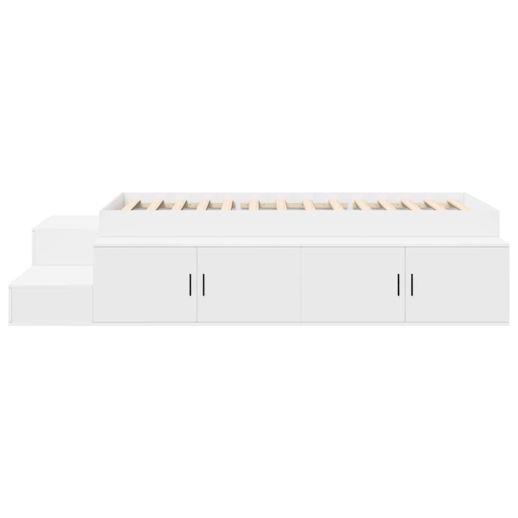 vidaXL Storage Bed Frame with Storage White 75 cm Engineered Wood