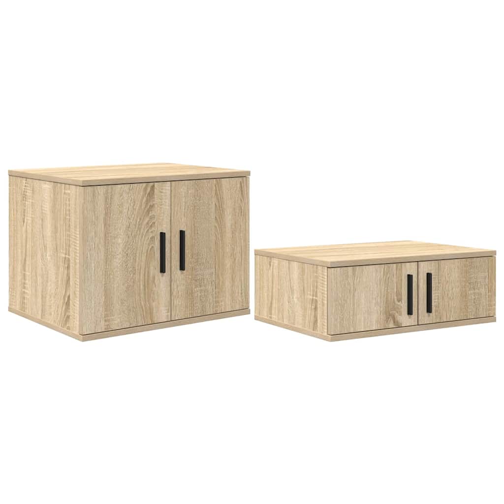 vidaXL Storage Bed Frame with Storage Sonoma Oak 75 cm Engineered Wood