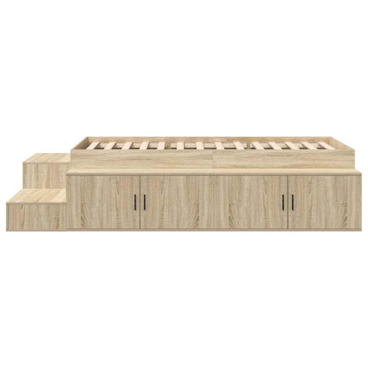 vidaXL Storage Bed Frame with Storage Sonoma Oak 75 cm Engineered Wood