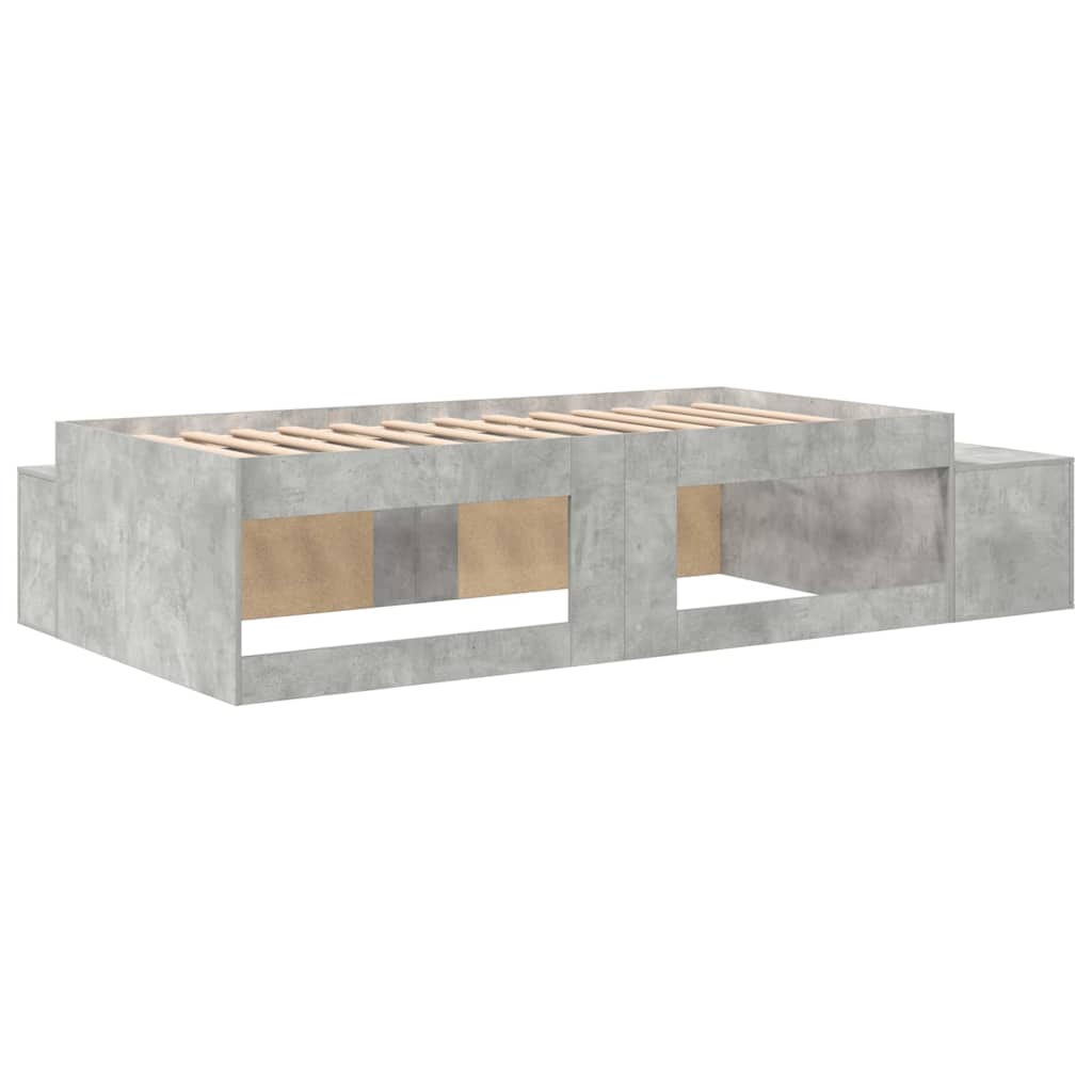 vidaXL Storage Bed Frame Concrete Grey 75 cm Engineered Wood