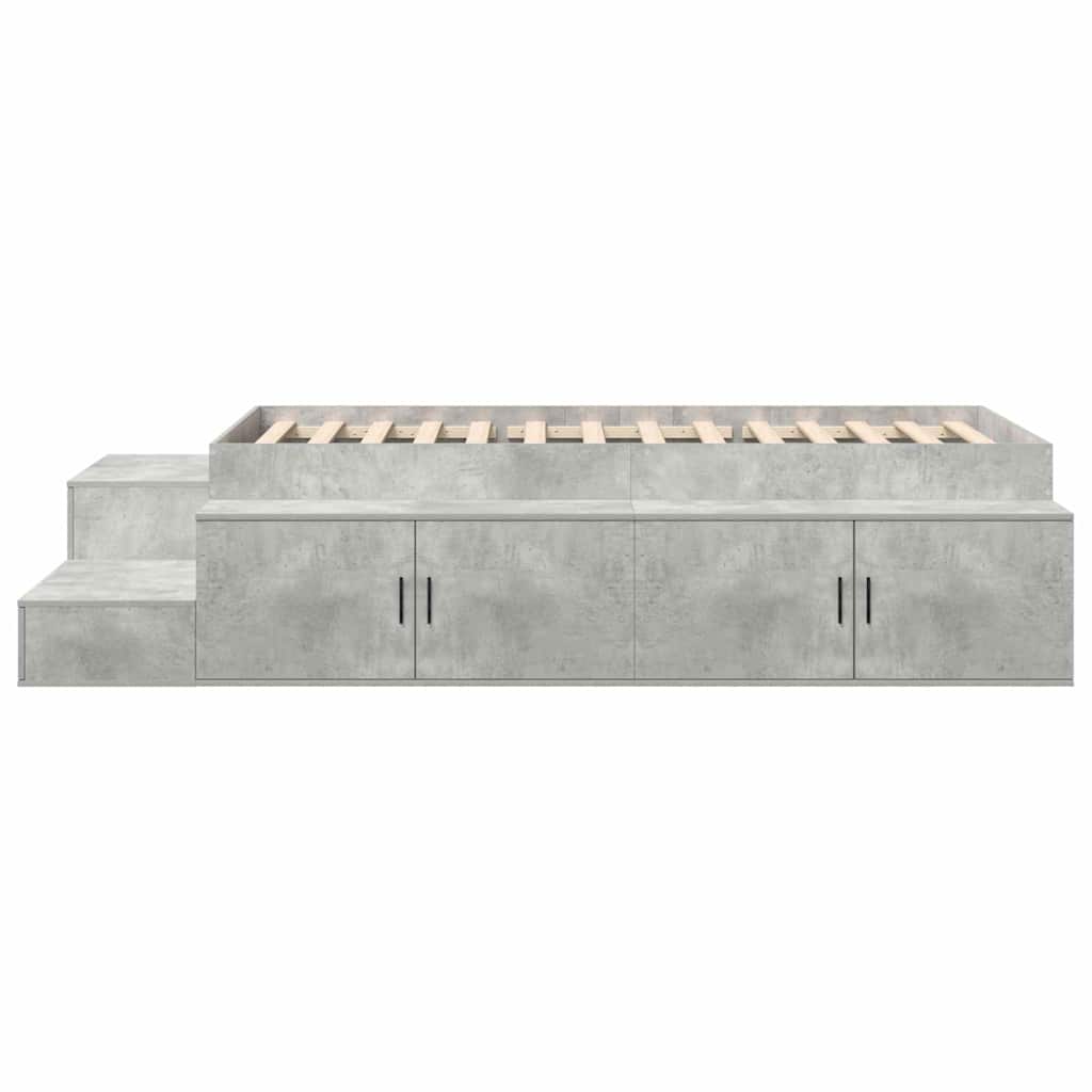 vidaXL Storage Bed Frame Concrete Grey 75 cm Engineered Wood