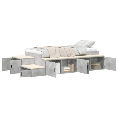 vidaXL Storage Bed Frame Concrete Grey 75 cm Engineered Wood