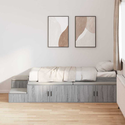 vidaXL Storage Bed Frame Grey Sonoma 75 cm Engineered Wood