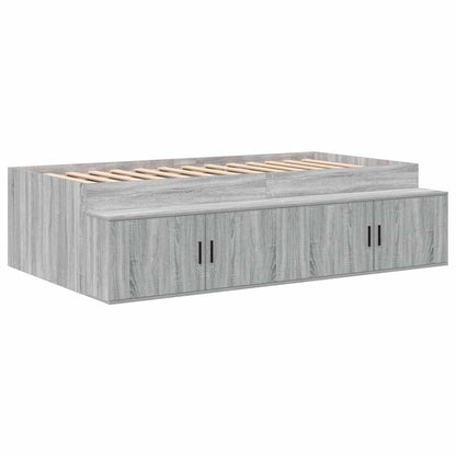 vidaXL Storage Bed Frame Grey Sonoma 75 cm Engineered Wood