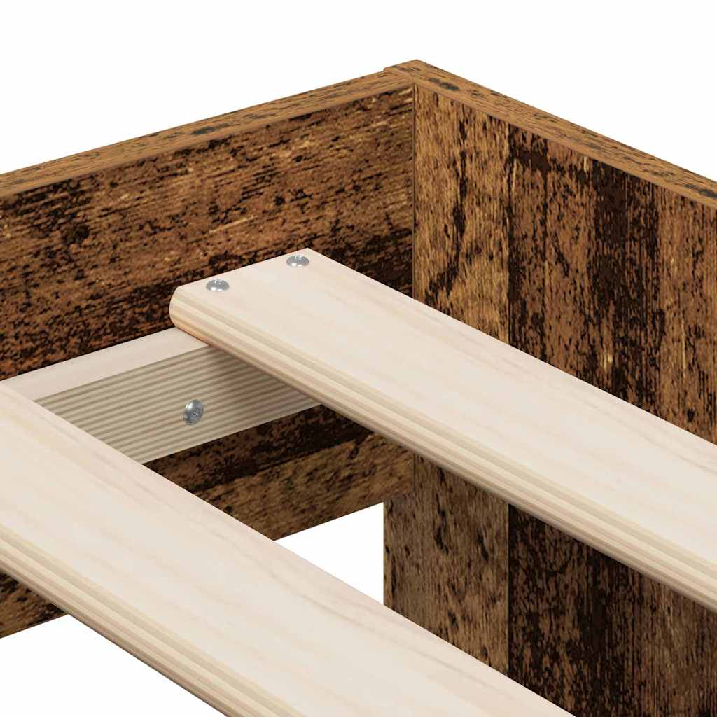 vidaXL Storage Bed Frame Old wood 234 x 103 x 53.5 cm Engineered wood