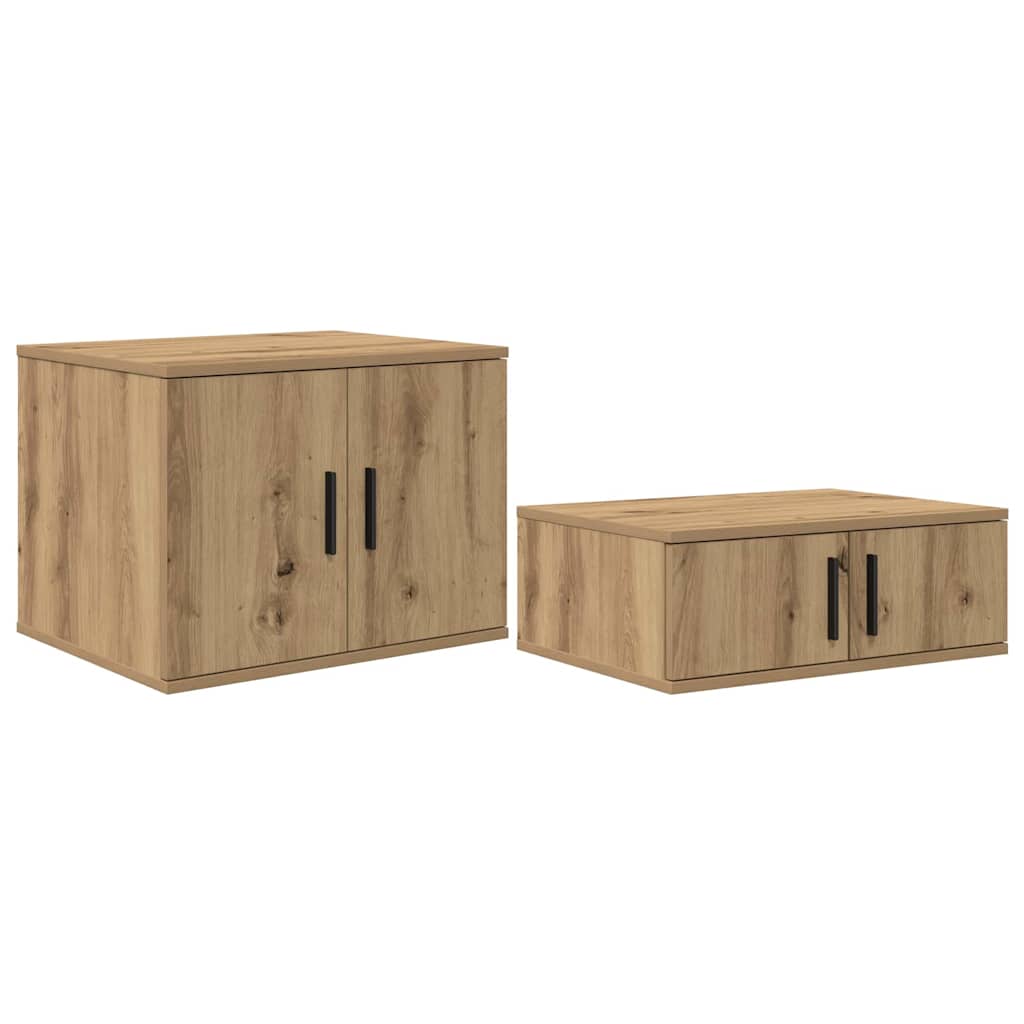 vidaXL Storage Bed Frame with Shelf Artisan Oak 75 cm Engineered Wood