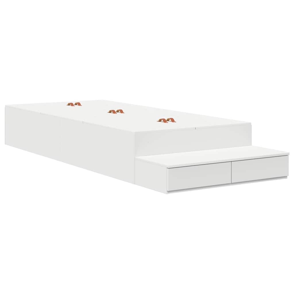 vidaXL Storage Bed Frame with Drawer White 80 cm Engineered Wood