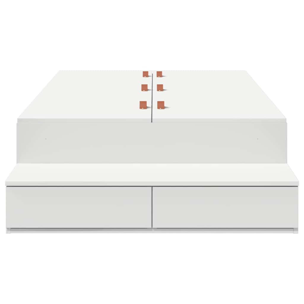 vidaXL Storage Bed Frame with Drawer White 80 cm Engineered Wood
