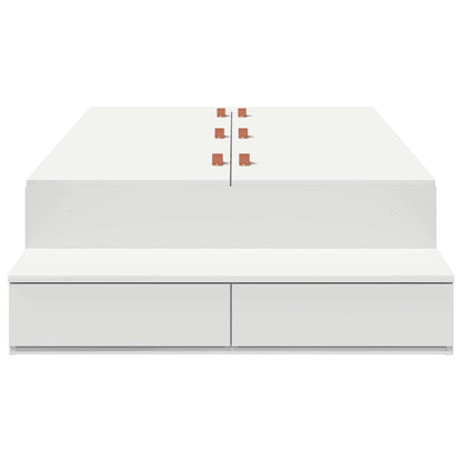 vidaXL Storage Bed Frame with Drawer White 80 cm Engineered Wood