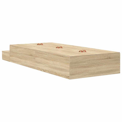 vidaXL Storage Bed Frame with Drawer Sonoma Oak 80 cm Engineered Wood