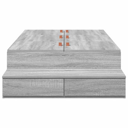 vidaXL Storage Bed Frame with Drawer Grey Sonoma 80 cm Engineered Wood
