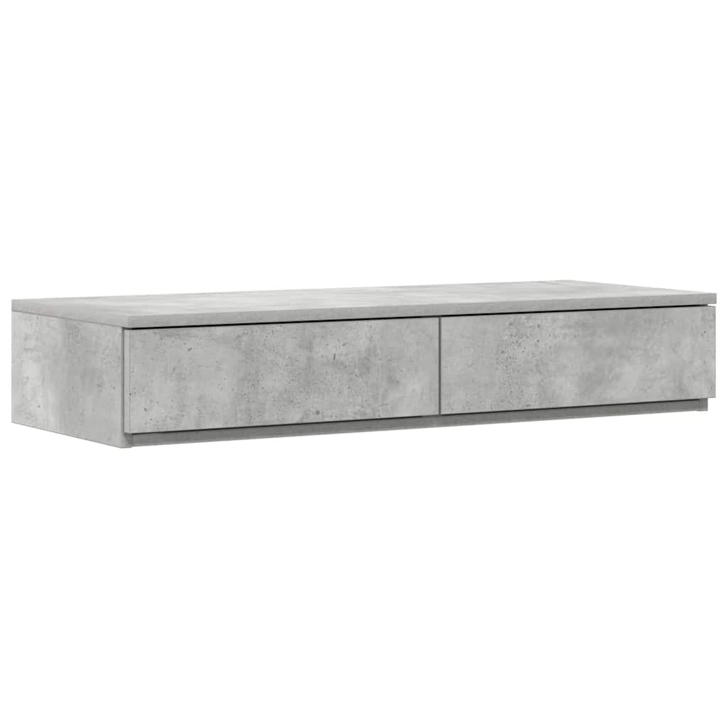 vidaXL Storage Bed Frame with Door Concrete Grey 90 cm Engineered Wood